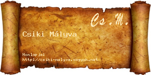 Csiki Mályva névjegykártya